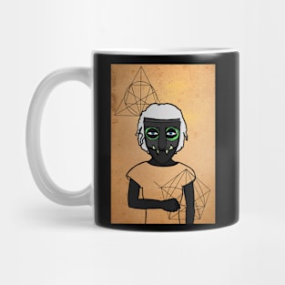 Mysterious Moby Digital Collectible - Character with FemaleMask, BasicEye Color, and BlueSkin on TeePublic Mug